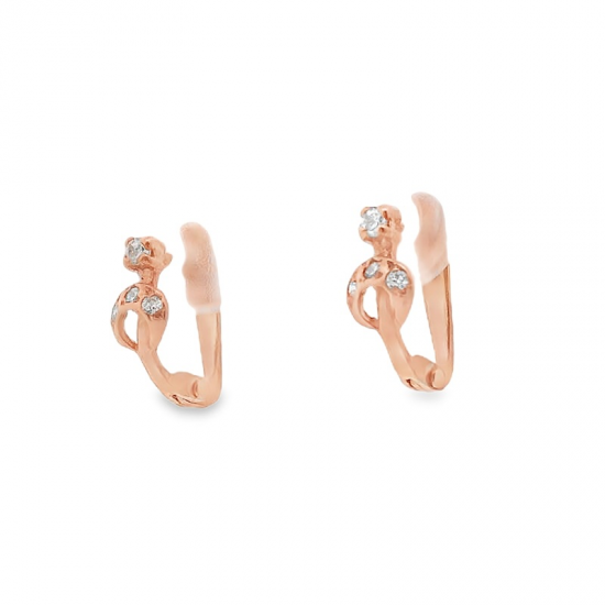 Brincos Ouro Rose Gold 9k