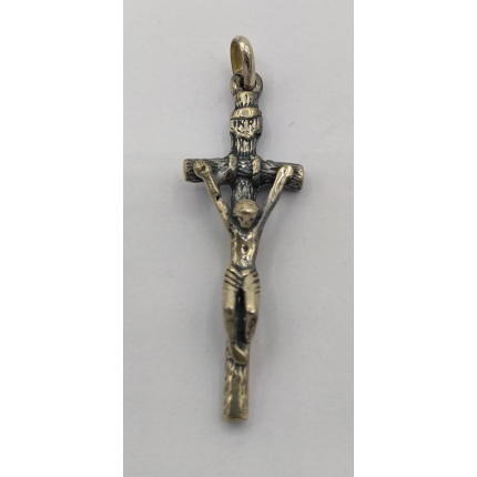 CRUCIFIXO PRATA OXIDADA
