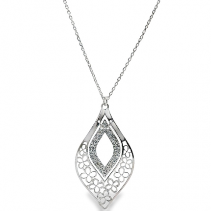 COLAR EM PRATA RODEADA