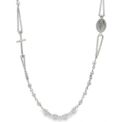 TERÇO PRATA RODEADA