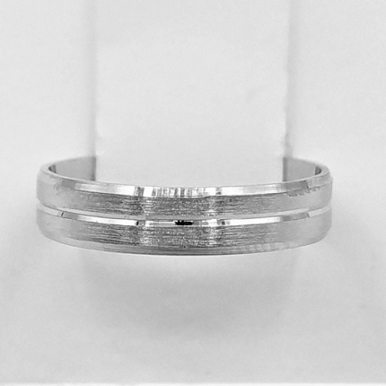 Aliança Prata Rodeada Acetnado Fino