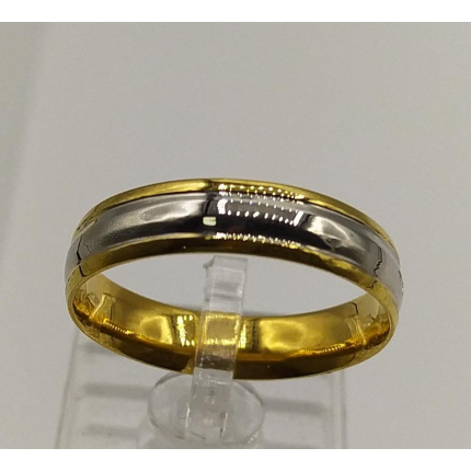 ALIANÇA PRATA BICOLOR