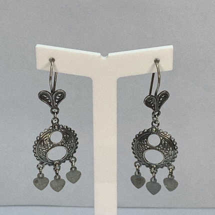 BRINCOS PRATA OXIDADA FILIGRANA