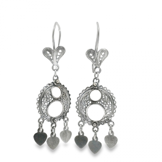 BRINCOS PRATA OXIDADA FILIGRANA