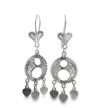 BRINCOS PRATA OXIDADA FILIGRANA