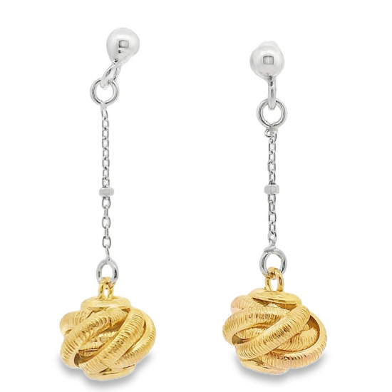 BRINCOS PRATA BICOLOR