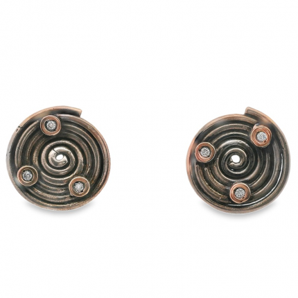 BRINCOS PRATA COM OURO 9K