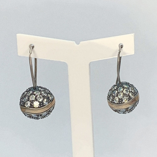 Brincos Prata E Ouro 9k Brincos Prata E Ouro 9k