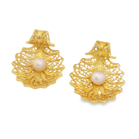 BRINCOS FILIGRANA PRATA DOURADA