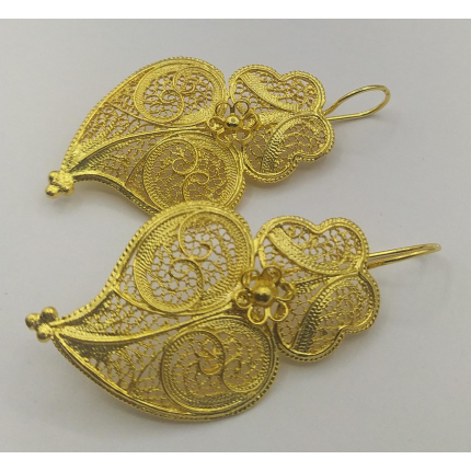 BRINCOS FILIGRANA PRATA DOURADA