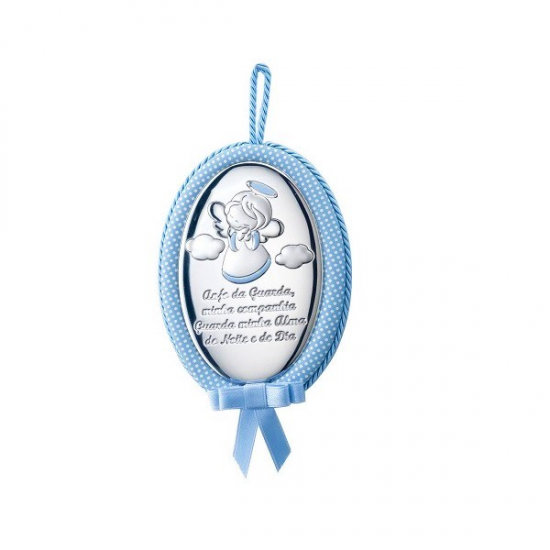 MEDALHA BERÇO PRATA BILAMINADA ANJO