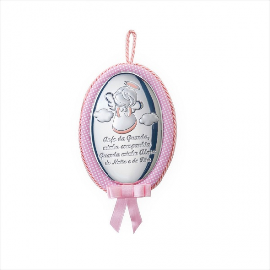 MEDALHA BERÇO PRATA BILAMINADA ANJO