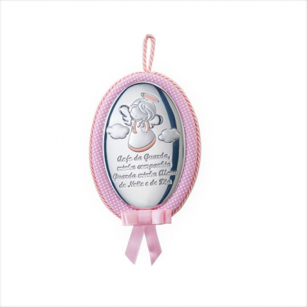 MEDALHA BERÇO PRATA BILAMINADA ANJO