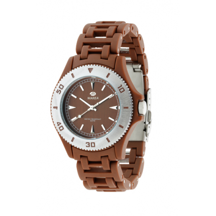 RELÓGIO MAREA HOMEM CASTANHO. MOSTRADOR COM ARO METÁLICO E FUNDO CASTANHO