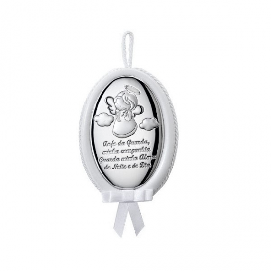 MEDALHA BERÇO PRATA BILAMINADA ANJO