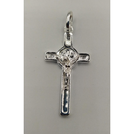 CRUCIFIXO PRATA RODEADA