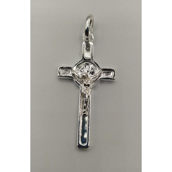 CRUCIFIXO PRATA RODEADA