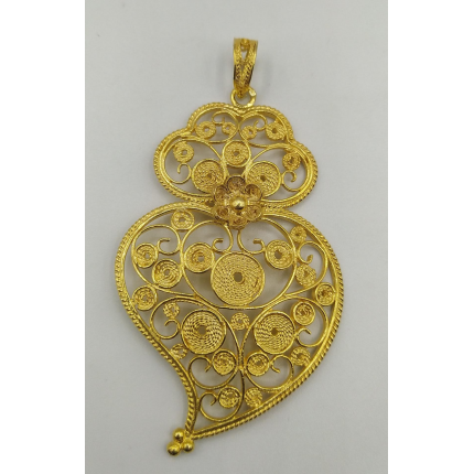 MEDALHA FILIGRANA PRATA DOURADA