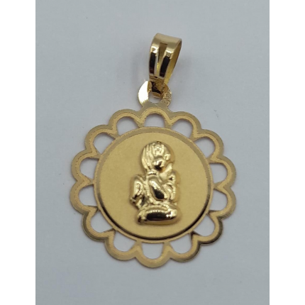 MEDALHA OURO AMARELO 19K
