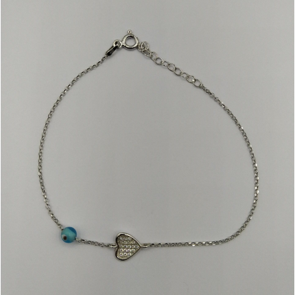 PULSEIRA PRATA CORAÇÃO PULSEIRA PRATA CORAÇÃO