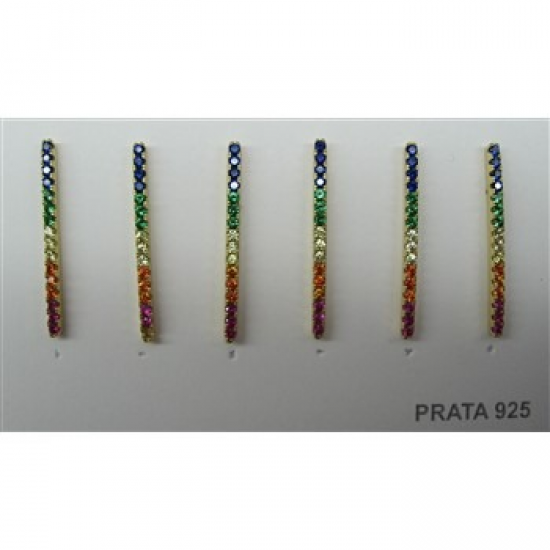 BRINCOS PRATA MULTICOR