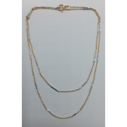 Colar Bicolor Ouro 19k