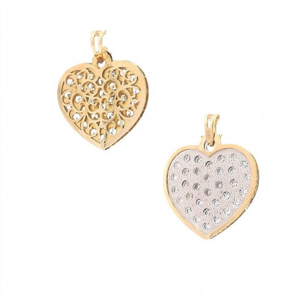 MEDALHA OURO AMARELO E BRANCO 19K