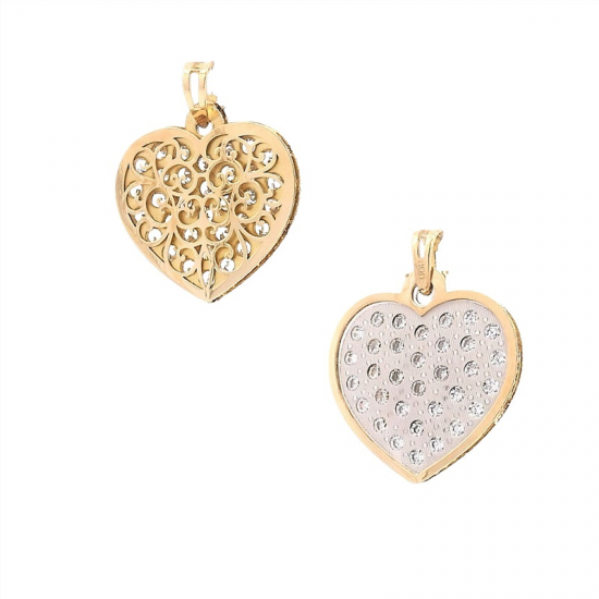 MEDALHA OURO AMARELO E BRANCO 19K