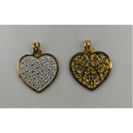 MEDALHA OURO AMARELO E BRANCO 19K