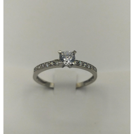 ANEL OURO BRANCO 19K