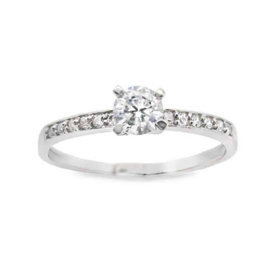 ANEL OURO BRANCO 19K