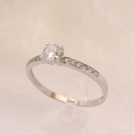 Anel Ouro Branco 9k Anel Ouro Branco 9k