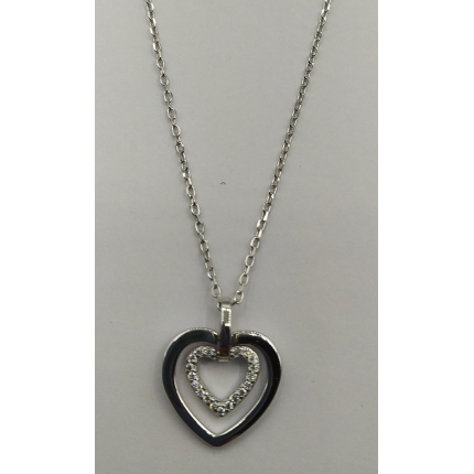 COLAR PRATA RODEADA CORAÇÃO