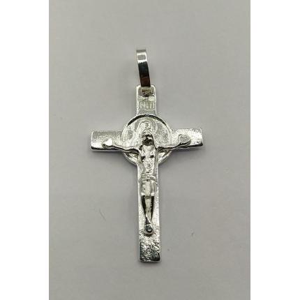 CRUCIFIXO PRATA RODEADA