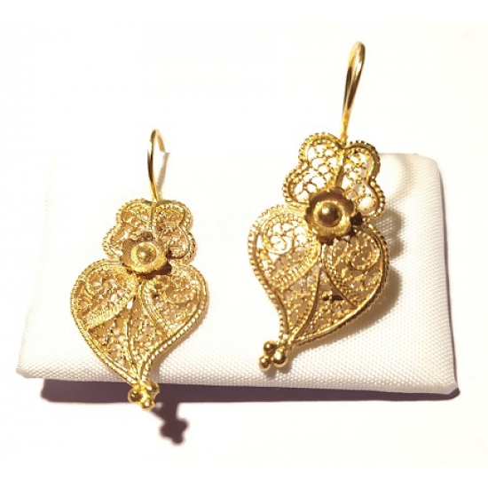 BRINCOS OURO AMARELO 19K CORAÇÃO DE VIANA BRINCOS OURO AMARELO 19K CORAÇÃO DE VIANA