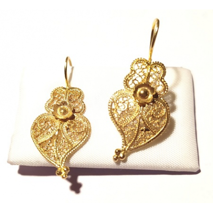 Brincos Ouro Amarelo 19k Coração De Viana Brincos Ouro Amarelo 19k Coração De Viana