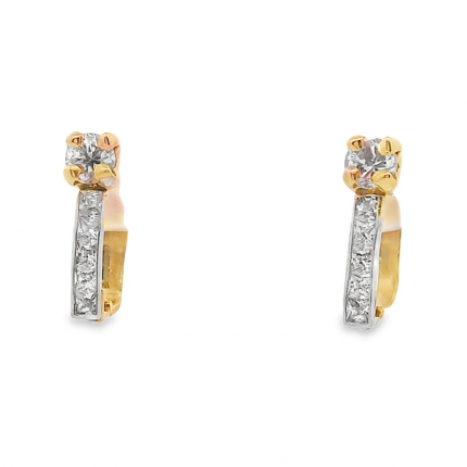 Brincos Ouro Bicolor 9k Brincos Ouro Bicolor 9k