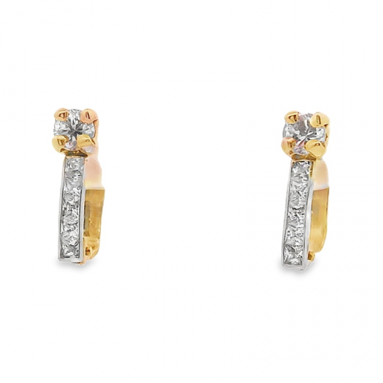 Brincos Ouro Bicolor 9k