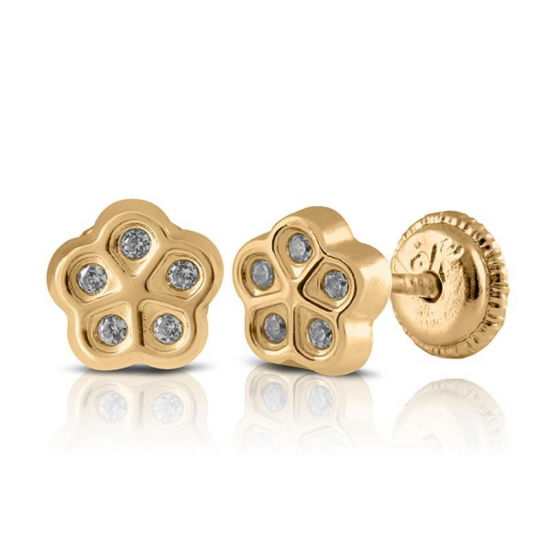 BRINCOS OURO AMARELO 19K CRIANÇA