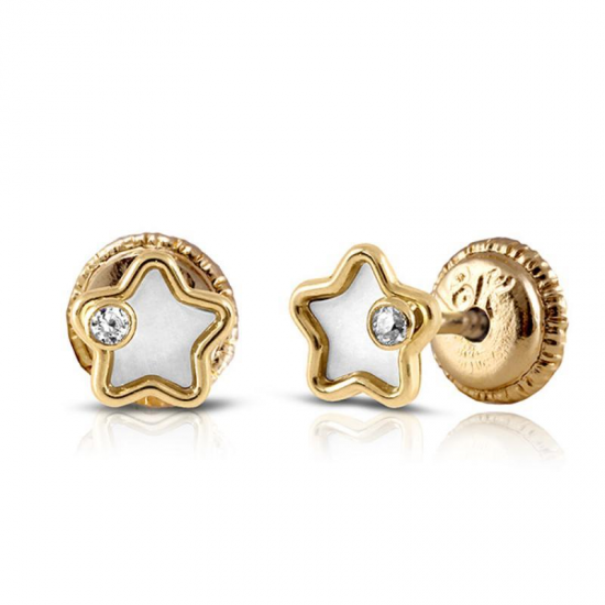 BRINCOS OURO AMARELO 19K CRIANÇA