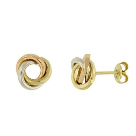 BRINCOS OURO TRICOLOR 19K BRINCOS OURO TRICOLOR 19K