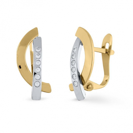 BRINCOS BICOLOR OURO 19K