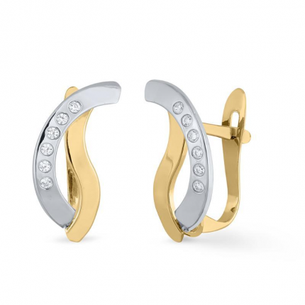 BRINCOS BICOLOR OURO 9K