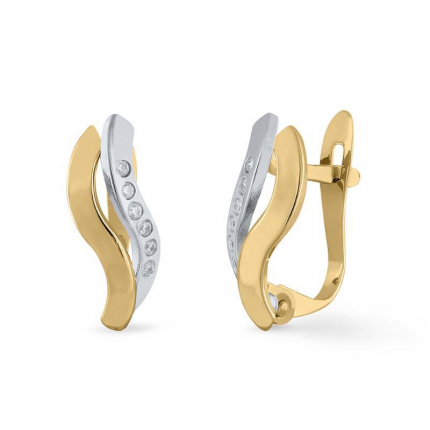 Brincos Bicolor Ouro 9k Brincos Bicolor Ouro 9k