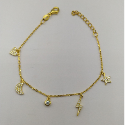 PULSEIRA PRATA DOURADA