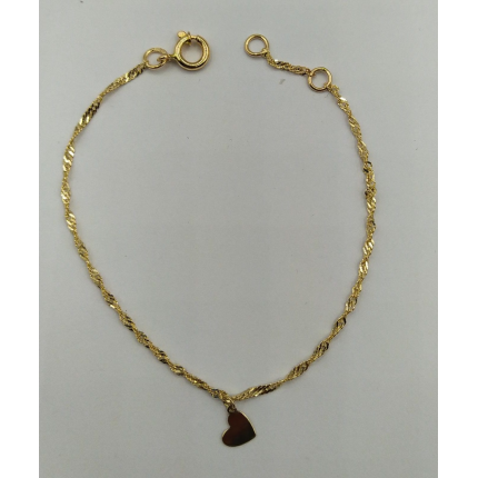 PULSEIRA OURO AMARELO 9K LOVE CRIANÇA