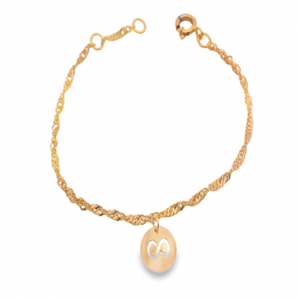 PULSEIRA OURO AMARELO 9K CRIANÇA