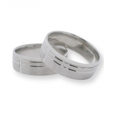 ALIANÇA PRATA RODEADA ACETINADO FINO