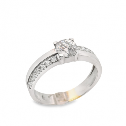 ANEL OURO BRANCO 9K