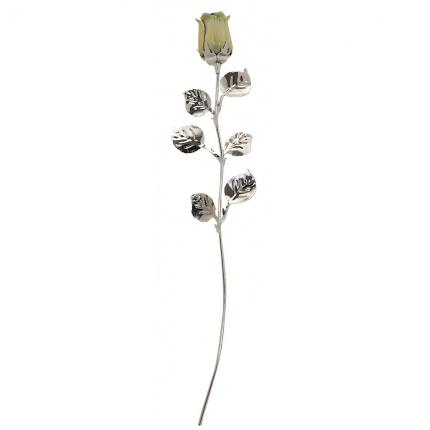 FLOR ROSA OFF WHITE PRATA BILAMINADA